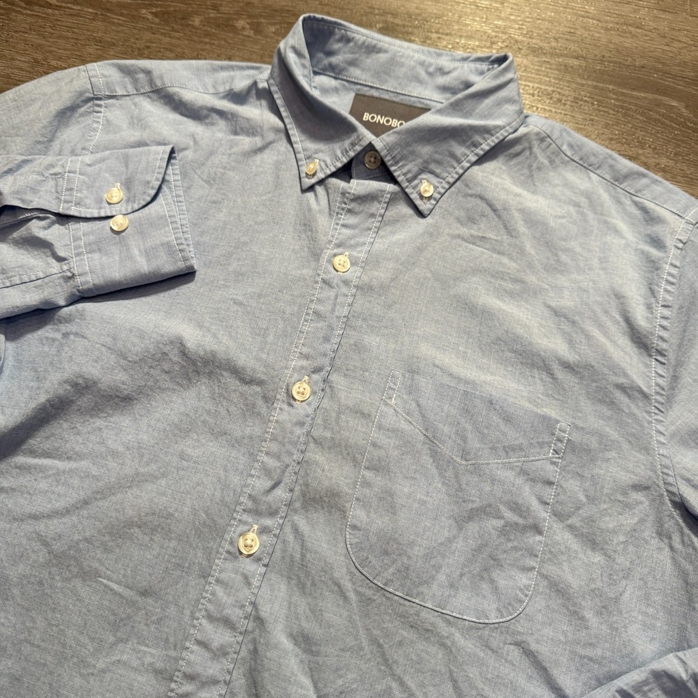Bonobos Shirt Mens S Blue 100%‎ Cotton Slim Fit Classiccore Minimalist Preppy